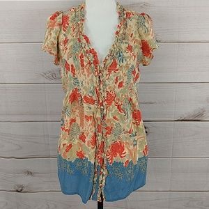 Joie Kimono Silk Floral Blouse